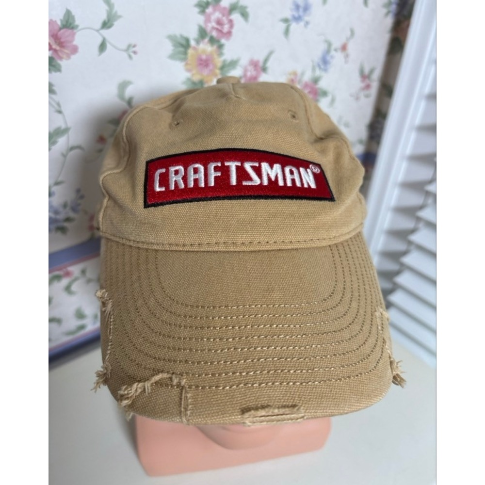Craftsman Men Tan Canvas LED Lighted Baseball Hat Distressed Workwear Cap OSFM‎